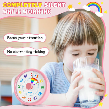 Visual Timer for Kids, 60-Min Silent Sound Rainbow Countdown Timer