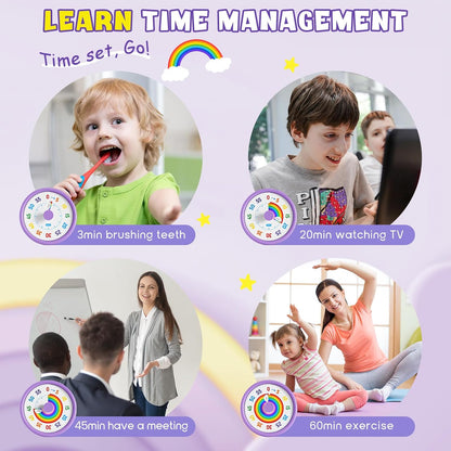 Visual Timer for Kids, 60-Min Silent Sound Rainbow Countdown Timer