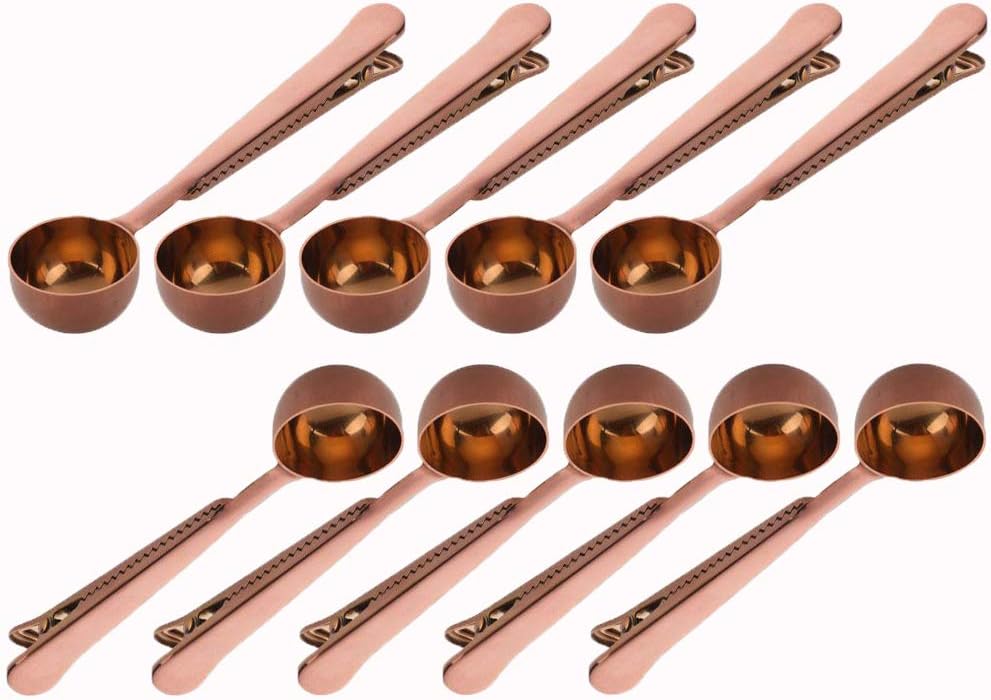 3-PC Coffee Scoop & Clip, 2-in-1 Stainless Steel 1-Tbsp Spoon