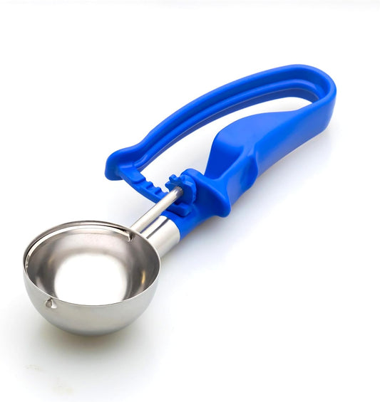 Size 16 BLUE (2.07 oz.) VODOMAX Commercial Food Disher, Portioner, Stainless 304, IceCream Scooper, Palm-Squeeze, Portion Control, #16 Scoop, Gelato Scoop, 2 oz. Disher, Non-Zeroll