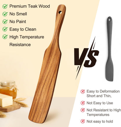 3 Pack Skinny Wooden Spurtle Set for Sourdough Starter Kit Accessories