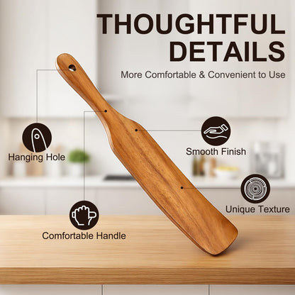 3 Pack Skinny Wooden Spurtle Set for Sourdough Starter Kit Accessories