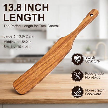 3 Pack Skinny Wooden Spurtle Set for Sourdough Starter Kit Accessories