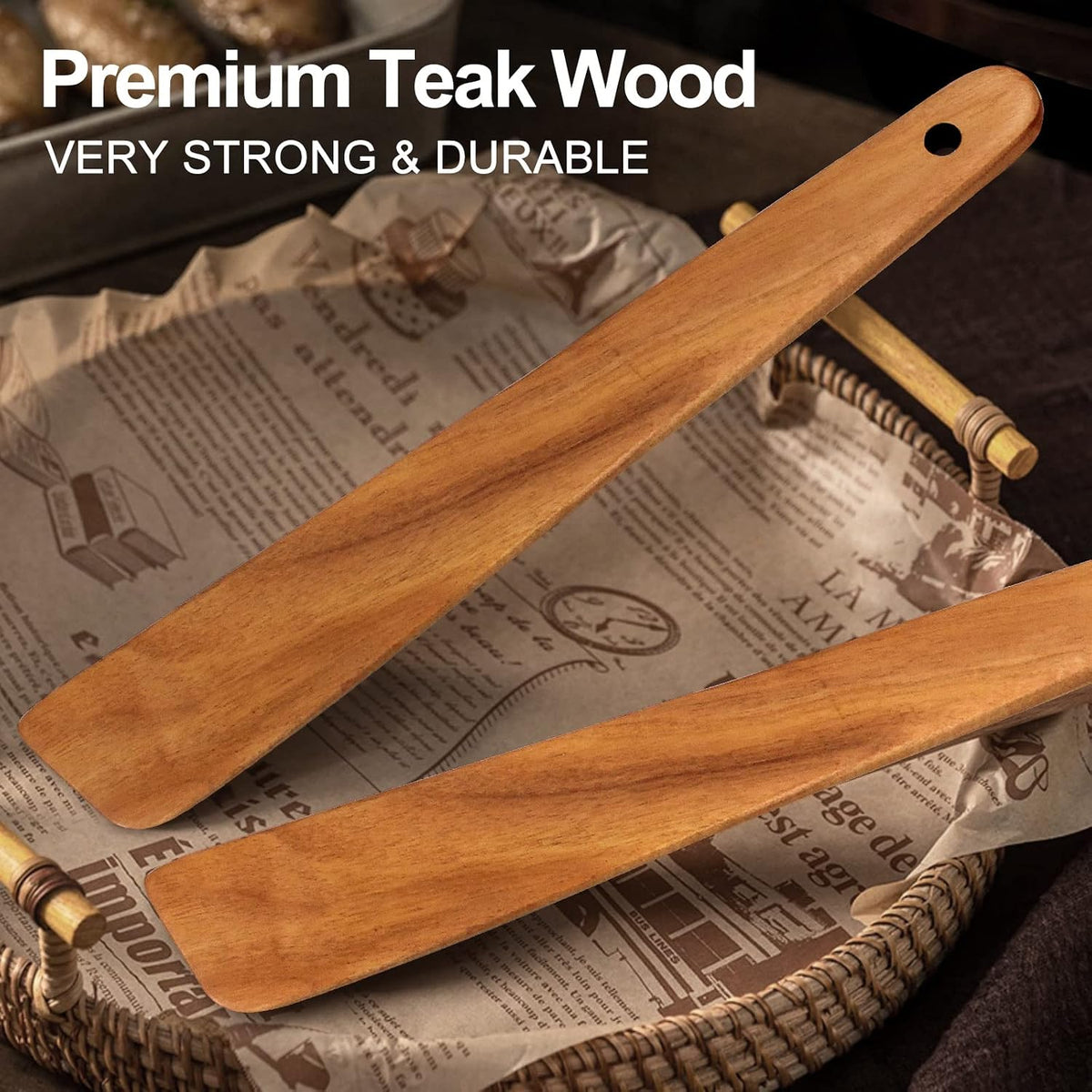3 Pack Skinny Wooden Spurtle Set for Sourdough Starter Kit Accessories