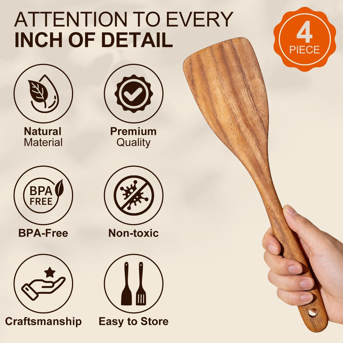 3 Pack Skinny Wooden Spurtle Set for Sourdough Starter Kit Accessories