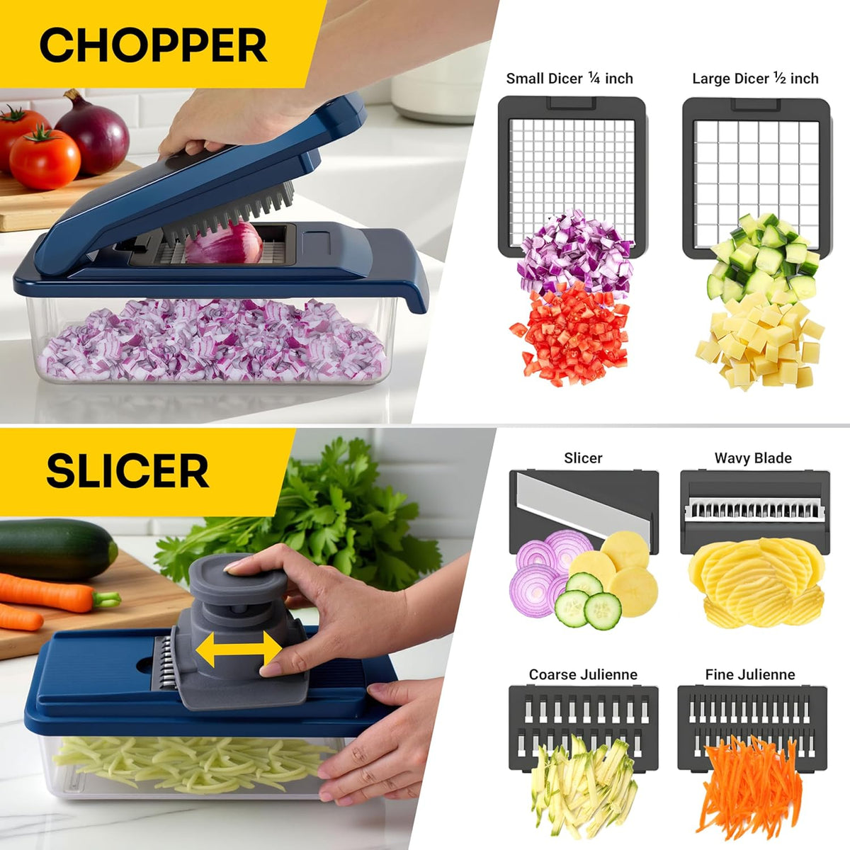 UltraChop All-In-1 Vegetable Chopper, Blue