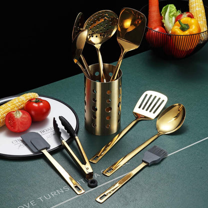 Gold Whisk, Whisk For Cooking With Titanium Gold Plating, Stainless Steel Balloon Whisk, Sturdy Kitchen Wire Whisk Set for Cooking, Baking, Blending, Beating, Dishwasher Safe, Easy to Clean