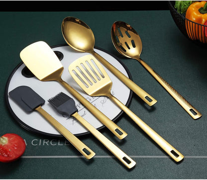 Gold Whisk, Whisk For Cooking With Titanium Gold Plating, Stainless Steel Balloon Whisk, Sturdy Kitchen Wire Whisk Set for Cooking, Baking, Blending, Beating, Dishwasher Safe, Easy to Clean