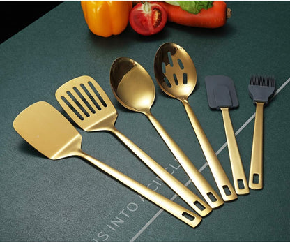 Gold Whisk, Whisk For Cooking With Titanium Gold Plating, Stainless Steel Balloon Whisk, Sturdy Kitchen Wire Whisk Set for Cooking, Baking, Blending, Beating, Dishwasher Safe, Easy to Clean