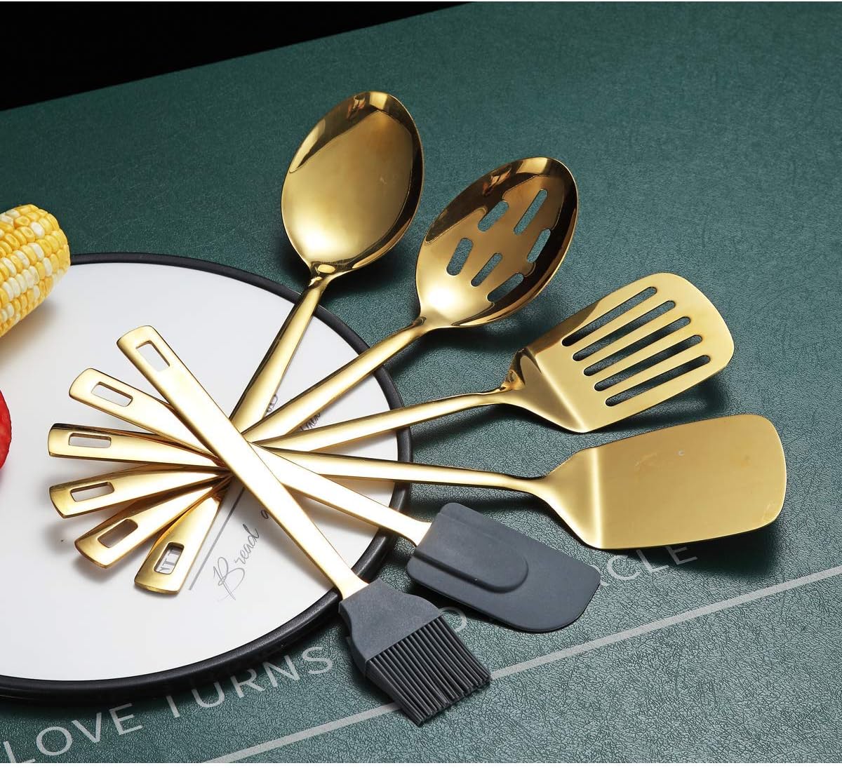 Gold Whisk, Whisk For Cooking With Titanium Gold Plating, Stainless Steel Balloon Whisk, Sturdy Kitchen Wire Whisk Set for Cooking, Baking, Blending, Beating, Dishwasher Safe, Easy to Clean