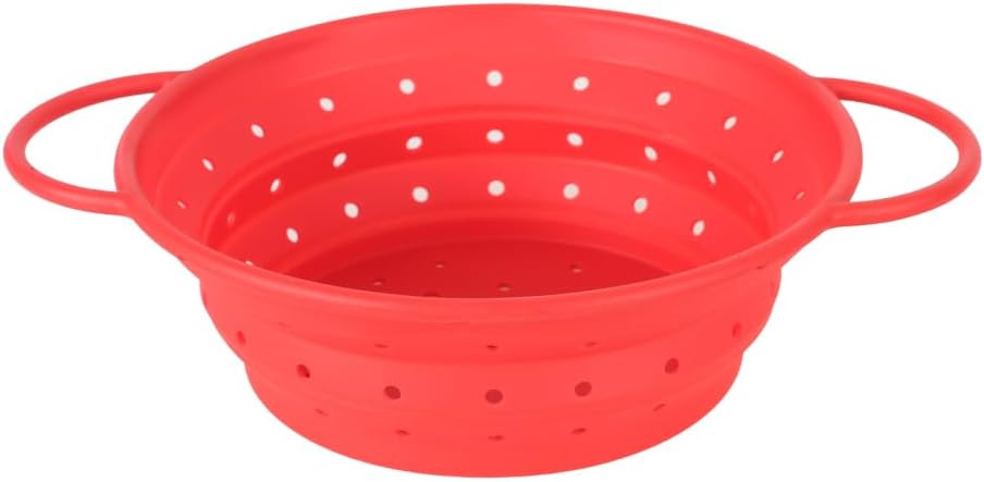 Collapsible Colander Strainer,Foldable Silicone Draining Basket Fast Draining with Carrying Handle for Kitchen Fruits Vegetables