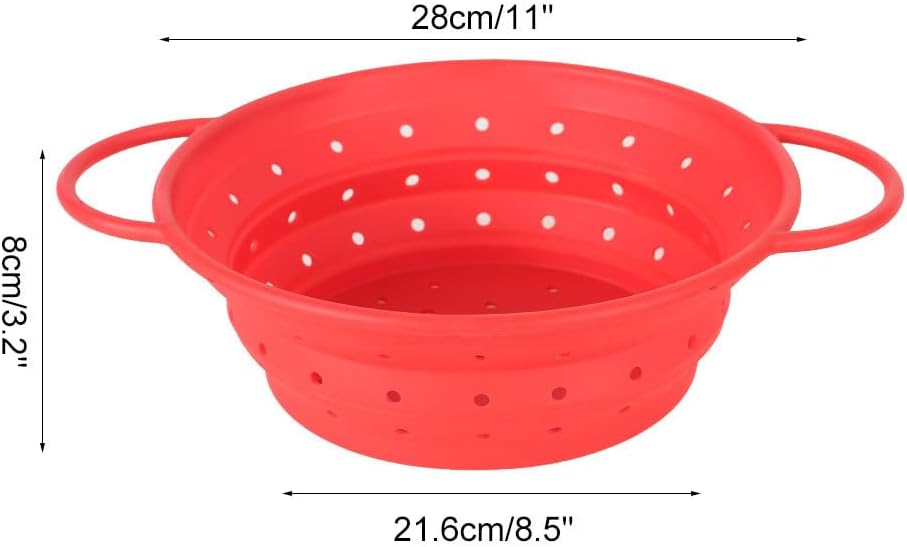 Collapsible Colander Strainer,Foldable Silicone Draining Basket Fast Draining with Carrying Handle for Kitchen Fruits Vegetables