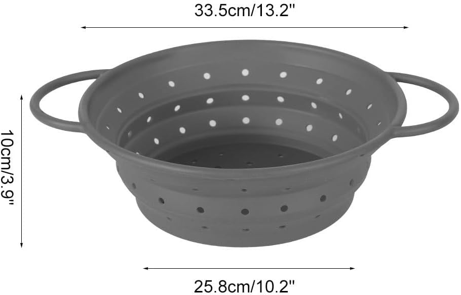 Collapsible Colander Strainer,Foldable Silicone Draining Basket Fast Draining with Carrying Handle for Kitchen Fruits Vegetables