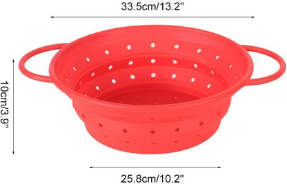 Collapsible Colander Strainer,Foldable Silicone Draining Basket Fast Draining with Carrying Handle for Kitchen Fruits Vegetables