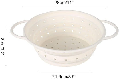 Collapsible Colander Strainer,Foldable Silicone Draining Basket Fast Draining with Carrying Handle for Kitchen Fruits Vegetables