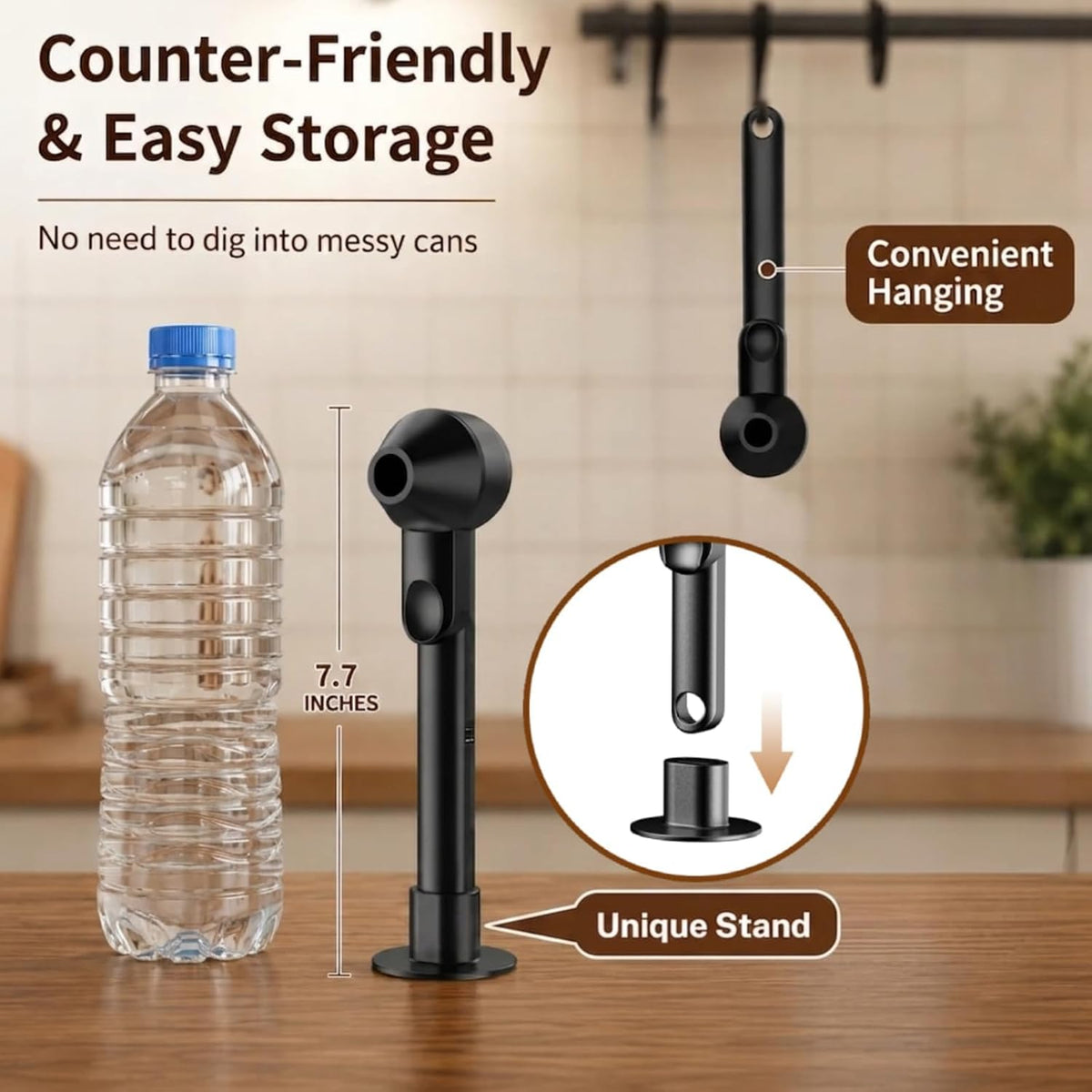 Coffee Scoop with Funnel for Ground Coffee, Protein Powder & Tea, 2 Tbsp
