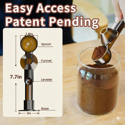 Coffee Scoop with Funnel for Ground Coffee, Protein Powder & Tea, 2 Tbsp