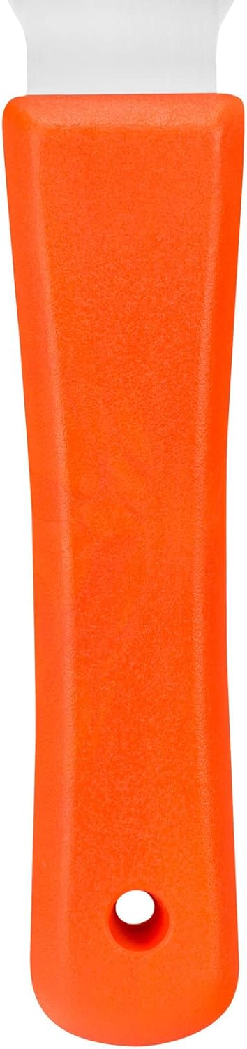 Steel Handheld Scraper Kitchen Scraper Tool with Food-Safe Plastic Handle for Griddles, Pans, Pots, and Cutting Boards in Commercial Settings, Stainless Steel, 3 Inches, Pink