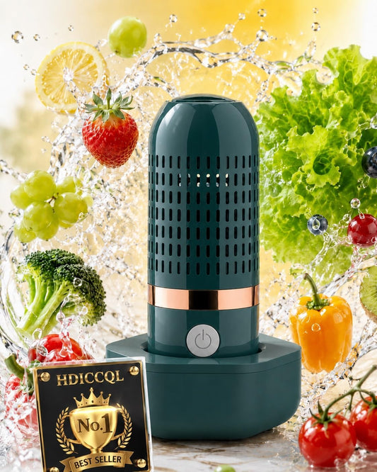 Fruit Washer Vegetable Cleaner Wash Veggie Fruit Produce Machine Device Purifier Portable 10-Minute Auto Cycle, USB Rechargeable Ipx7 Waterproof Fruit Washer(Green)