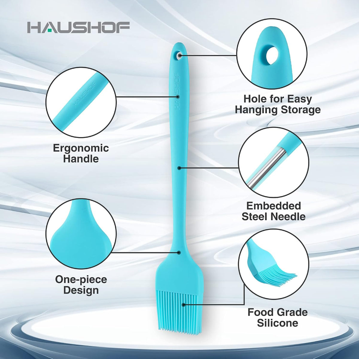 Silicone Basting Pastry Brush, One-Piece Pastry Brush Set