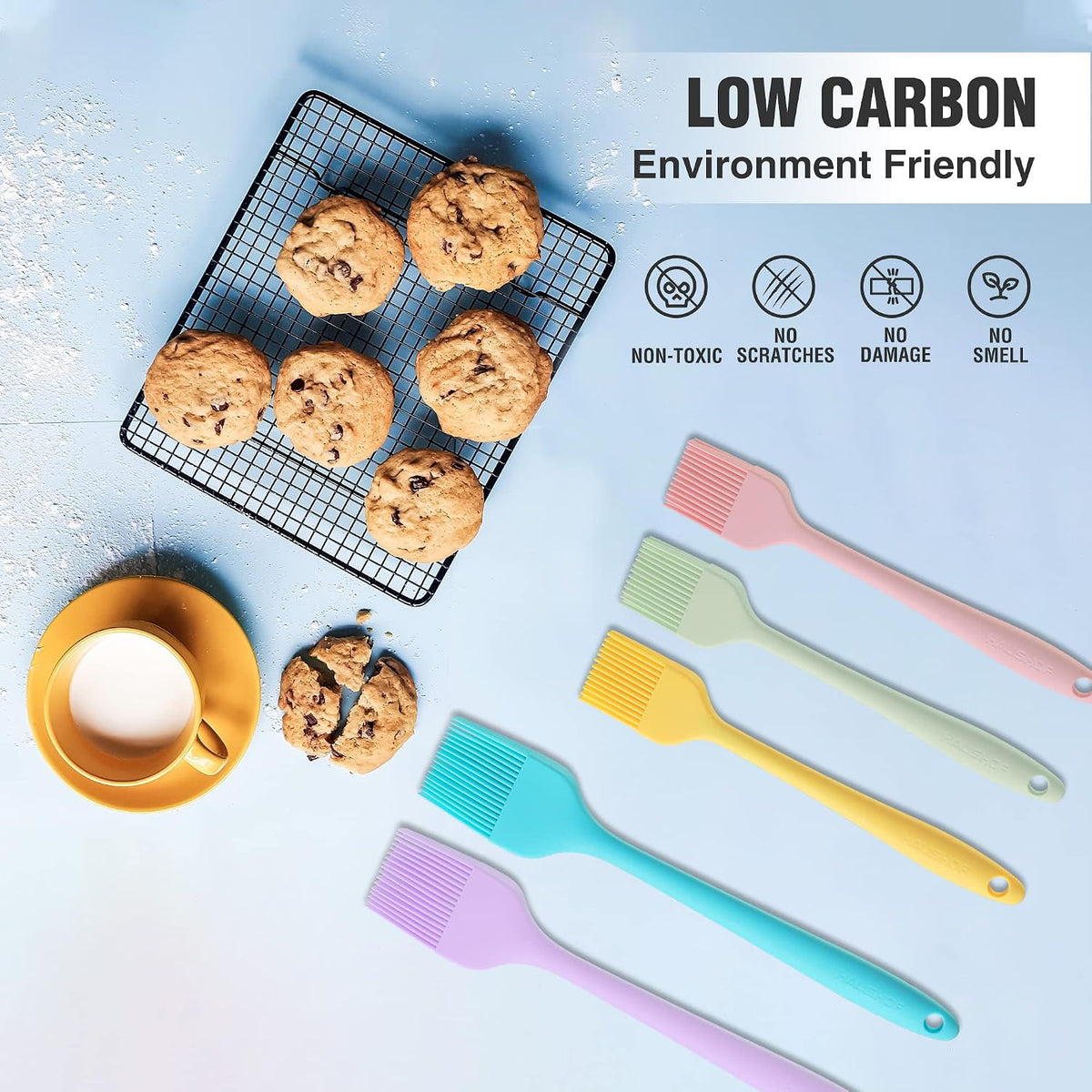 Silicone Basting Pastry Brush, One-Piece Pastry Brush Set