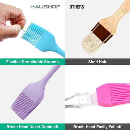 Silicone Basting Pastry Brush, One-Piece Pastry Brush Set