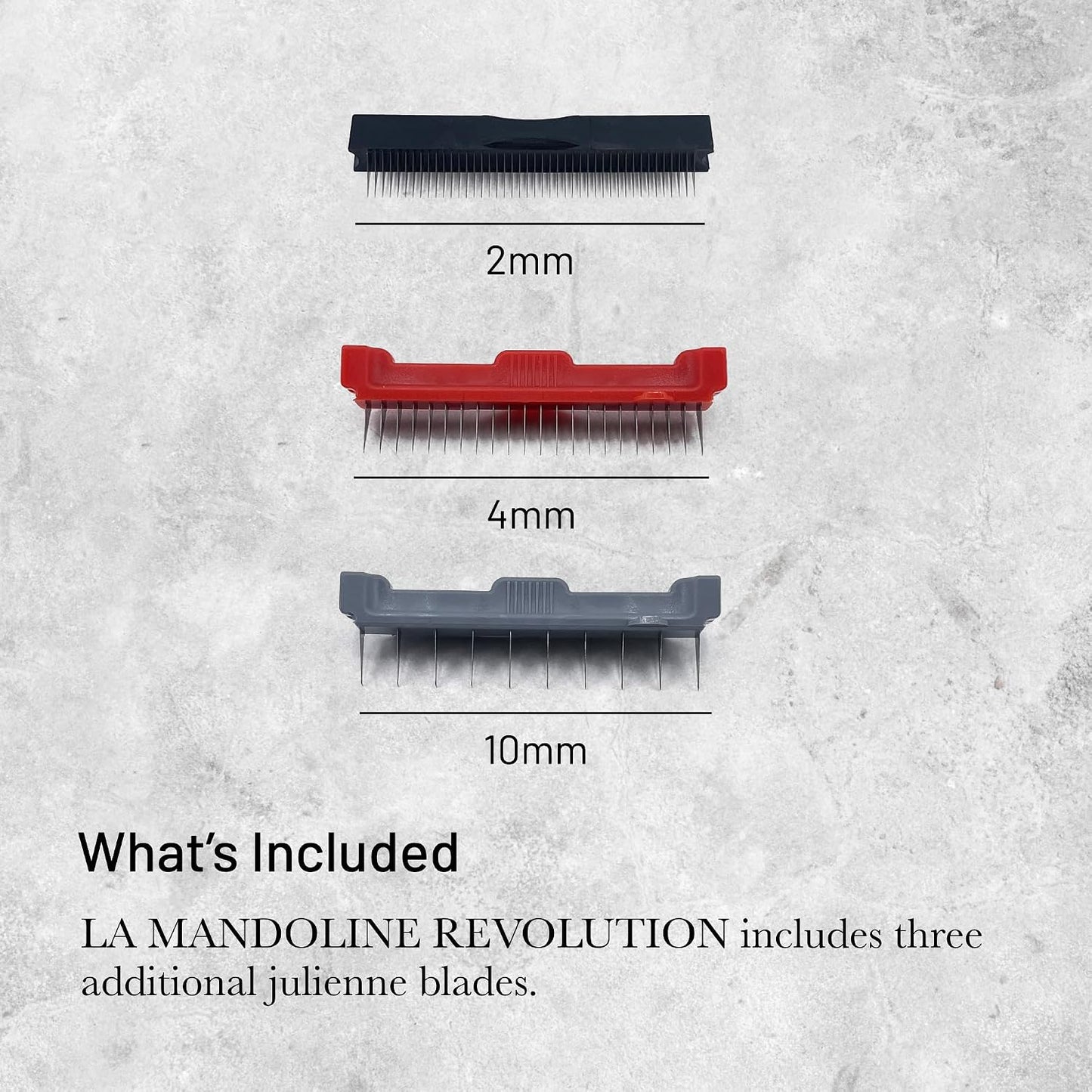 LA MANDOLINE REVOLUTION - Removable, Double-Sided Stainless Steel Blade - Ideal for Cutting, Shredding, Dicing & Cubing - Includes Three Julienne Blades - Made in France