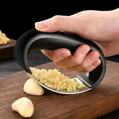 Garlic Press Rocker Stainless Steel – Upgraded Heavy Duty Garlic Crusher & Mincer, Ergonomic Non-Slip Handle, No-Peel Garlic Chopper, Easy Clean Dishwasher Safe Kitchen Tool