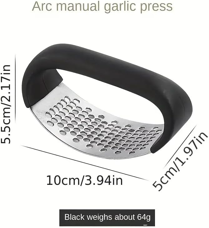 Garlic Press Rocker Stainless Steel – Upgraded Heavy Duty Garlic Crusher & Mincer, Ergonomic Non-Slip Handle, No-Peel Garlic Chopper, Easy Clean Dishwasher Safe Kitchen Tool