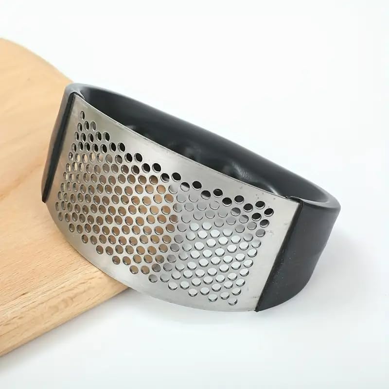 Garlic Press Rocker Stainless Steel – Upgraded Heavy Duty Garlic Crusher & Mincer, Ergonomic Non-Slip Handle, No-Peel Garlic Chopper, Easy Clean Dishwasher Safe Kitchen Tool