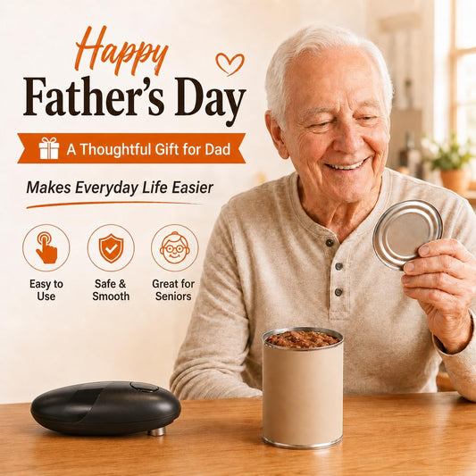 Electric Can Opener for Seniors - One Touch Automatic Kitchen Gadget, Smooth Edge Design for Safety & Arthritis-Friendly Use, Works with All Can Sizes