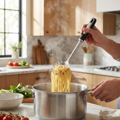 Stainless Steel Ladle and Pasta Server Set | Food-Grade Thickened Metal Soup Ladle & Spaghetti Spoon, Durable Cooking Utensils for Pasta, Soup & Everyday Kitchen Use