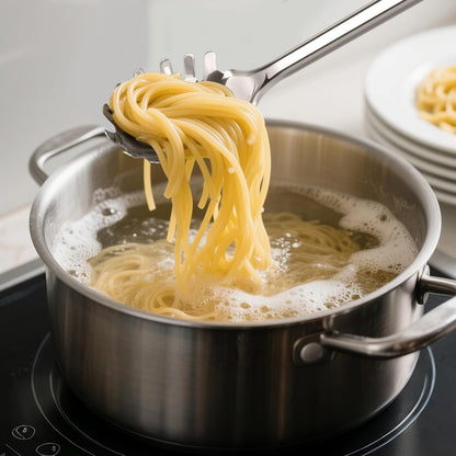 Stainless Steel Ladle and Pasta Server Set | Food-Grade Thickened Metal Soup Ladle & Spaghetti Spoon, Durable Cooking Utensils for Pasta, Soup & Everyday Kitchen Use
