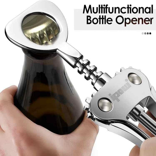 Wine Bottle Opener, Solid Zinc Alloy Corkscrew, Effortless Cork Removal | Heavy Duty Zinc Alloy Body, Upgraded Precise Sharp-Edged Screw, Ergonomic Wing Handle with Non-Slip Grip