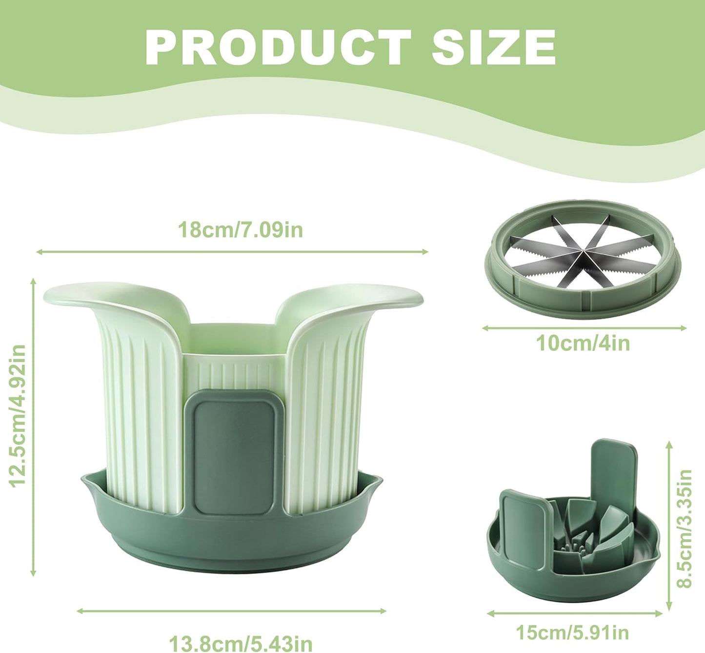 Apple Slicer, Apple Corer, Cut 8 Slices All the Way Through for Most Sizes | Apple Slicer and Corer with Tray to Catch Any Spills, Heavy-Duty Apple Cutter with Handles, Fruit Cutter Suitable for Apple