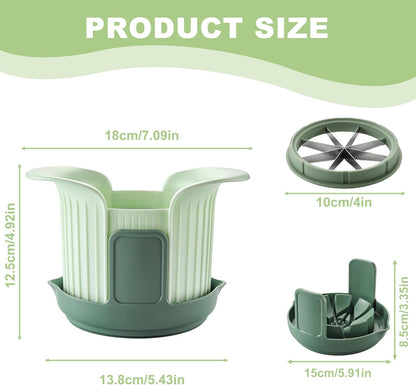 Apple Slicer, Apple Corer, Cut 8 Slices All the Way Through for Most Sizes | Apple Slicer and Corer with Tray to Catch Any Spills, Heavy-Duty Apple Cutter with Handles, Fruit Cutter Suitable for Apple