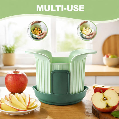 Apple Slicer, Apple Corer, Cut 8 Slices All the Way Through for Most Sizes | Apple Slicer and Corer with Tray to Catch Any Spills, Heavy-Duty Apple Cutter with Handles, Fruit Cutter Suitable for Apple