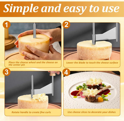 Manual Handheld Cheese Shaver with Rotary Crank Cheese Flaker and Slicer for Home Cooking and Entertaining