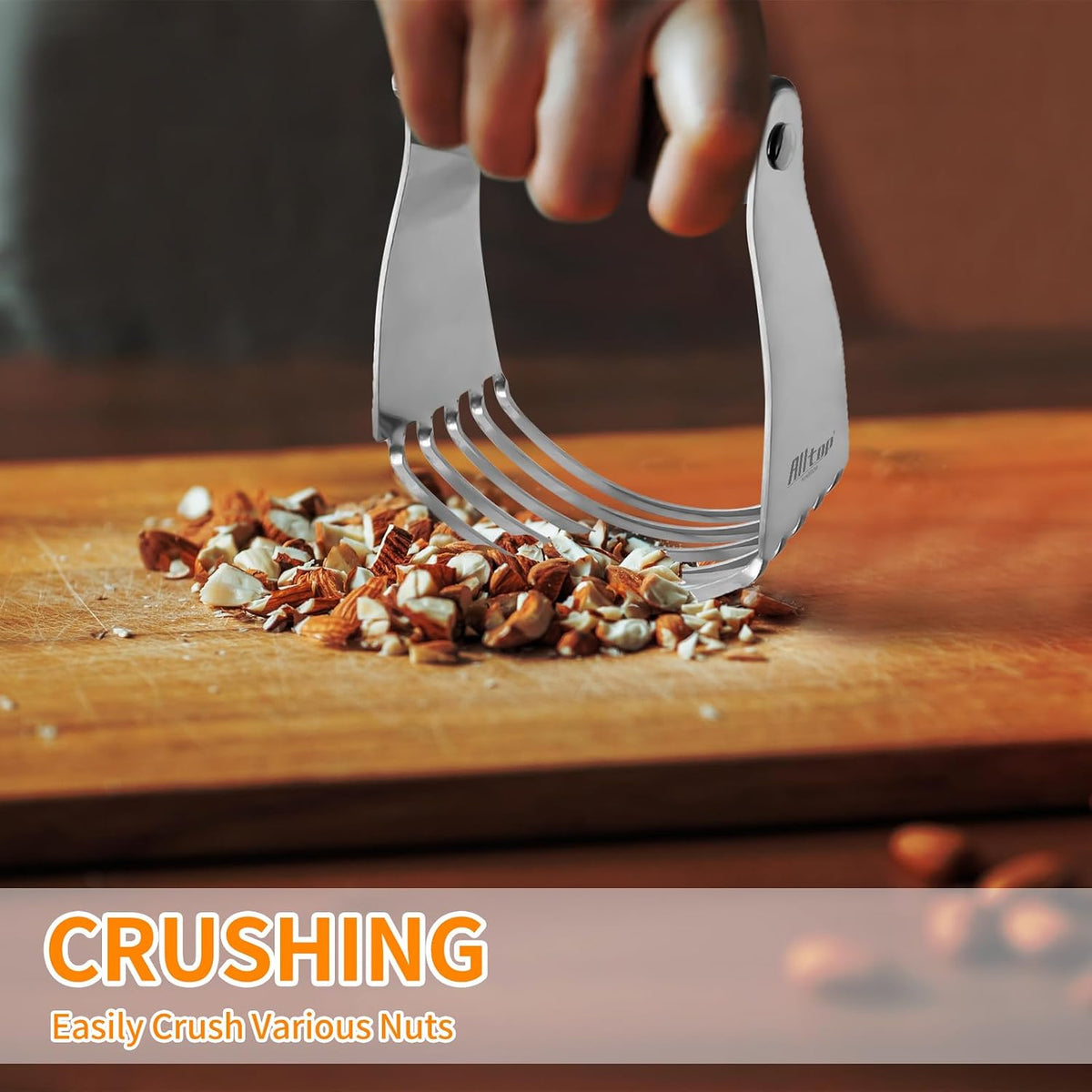 Stainless Steel Bench Scraper and Pastry Blender Cutter Set, Efficient Multipurpose Kitchen Baking Essential Tool with Comfortable Grip Handle-Perfect for Nut, Pie and Dough Processing - Black