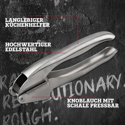 22296 Garlic Press, Garlic Press, Kitchen Helper, Stainless Steel, Silver, 17.5 x 3.5 cm