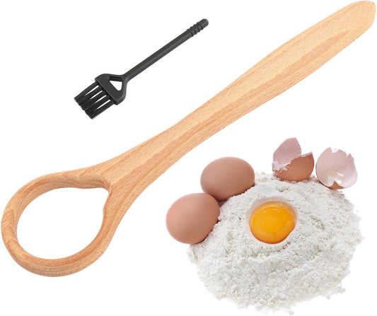 13" Danish Dough Whisk, Wooden Traditional Whisk for Bread/Pizza/Pastry/Cakes