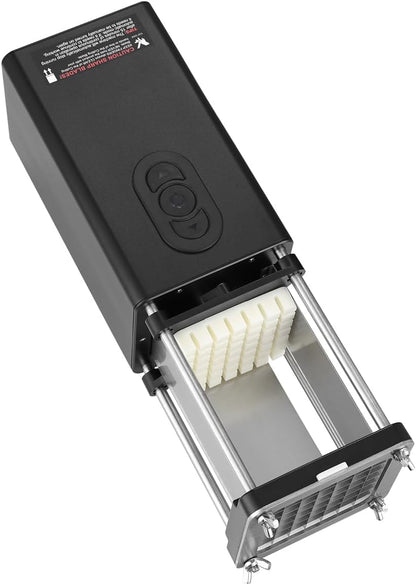 Electric French Fry Cutter, Potato Slicer with 1/2-Inch and 3/8-Inch Stainless Steel Blades, Potato Cutter Chopper w/Anti-slip Feet, Great for Potato, French Fries, Cucumber, Vegetables, Carrot