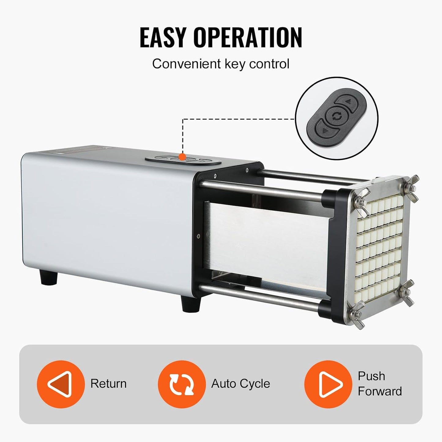 Electric French Fry Cutter, Potato Slicer with 1/2-Inch and 3/8-Inch Stainless Steel Blades, Potato Cutter Chopper w/Anti-slip Feet, Great for Potato, French Fries, Cucumber, Vegetables, Carrot