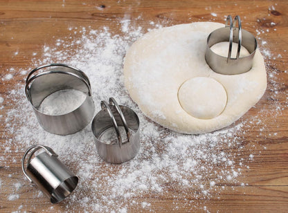 Endurance Round Biscuit Cutters - Stainless Steel, Set of 4 | Nest for Easy Storage | For Cutting Thick or Thin Dough | Professional | High Handle Arch