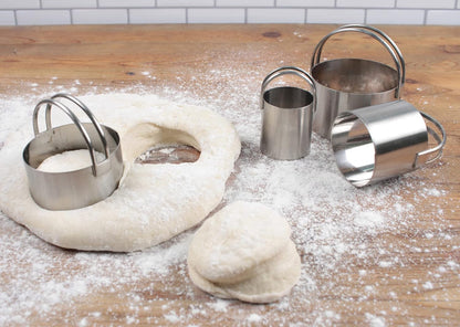 Endurance Round Biscuit Cutters - Stainless Steel, Set of 4 | Nest for Easy Storage | For Cutting Thick or Thin Dough | Professional | High Handle Arch