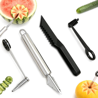 4Pcs Kitchen Spiral and V-Shaped Tools, Vegetable Potato Spiral Cutter | Kitchen Creative Spiralizer Tools