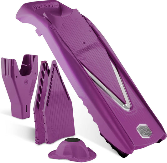 Mandoline Food Slicer V5 (Starter Set) by Reston Lloyd • V-Slicer with Food Holder • Made in Germany • Fruit & Vegetable Chopper • Multiple Settings • Color: Purple