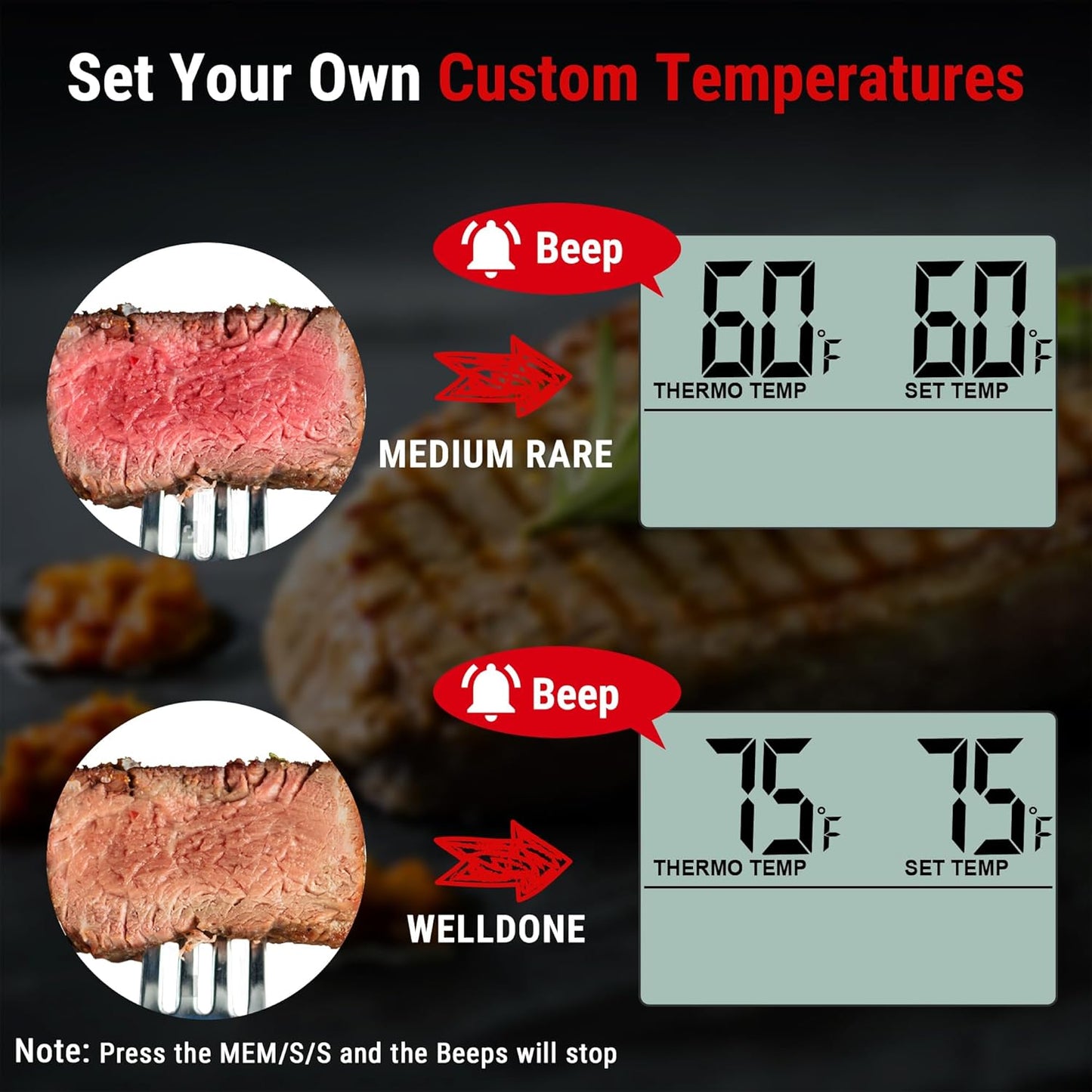 TP16 Large LCD Digital Meat Thermometer for Smoker Oven Kitchen BBQ Grill Thermometer Clock Timer with Stainless Steel Temperature Probe, Cooking Gifts for Father&Husband(Previously ThermoPro)