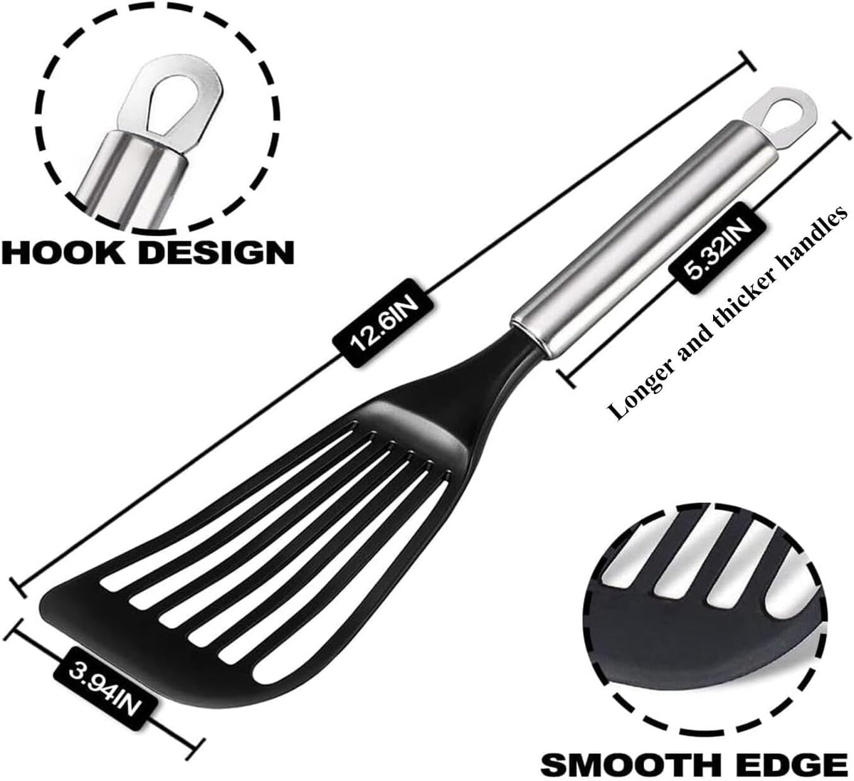 Flexible Fish Turner Spatula, for Fish/Egg/Meat/Dumpling Frying