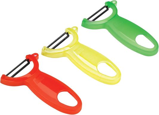 Original Swiss Translucent Peeler Set, 4-Inch, Red/Green/Yellow